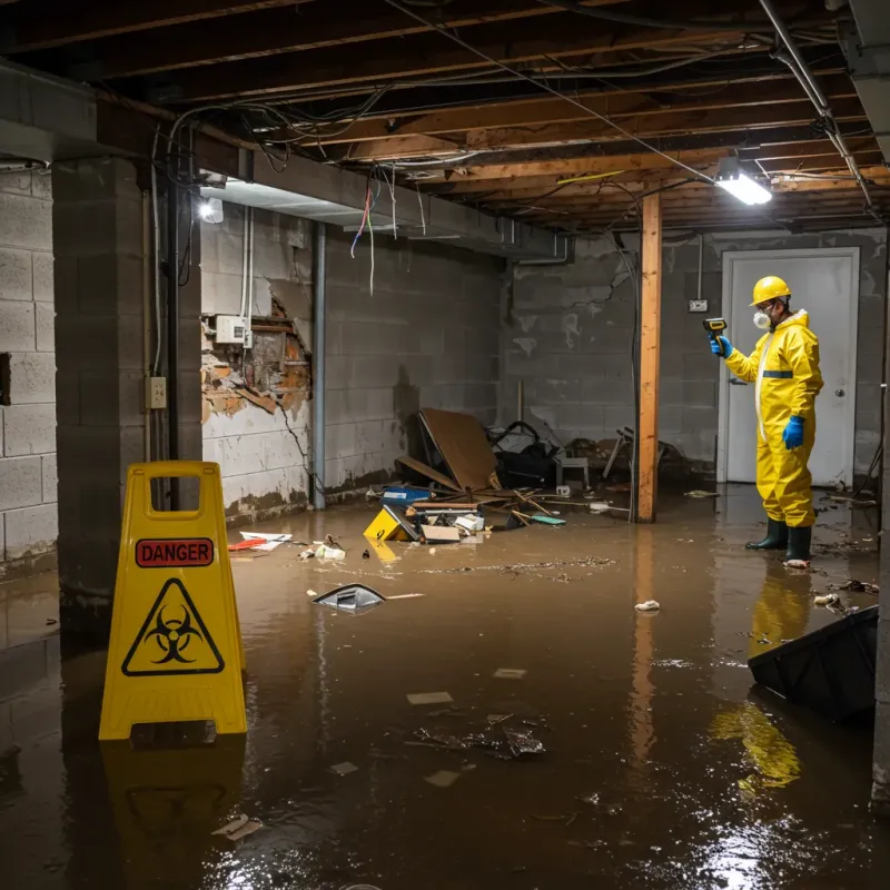 Flooded Basement Electrical Hazard in Coal City, WV Property