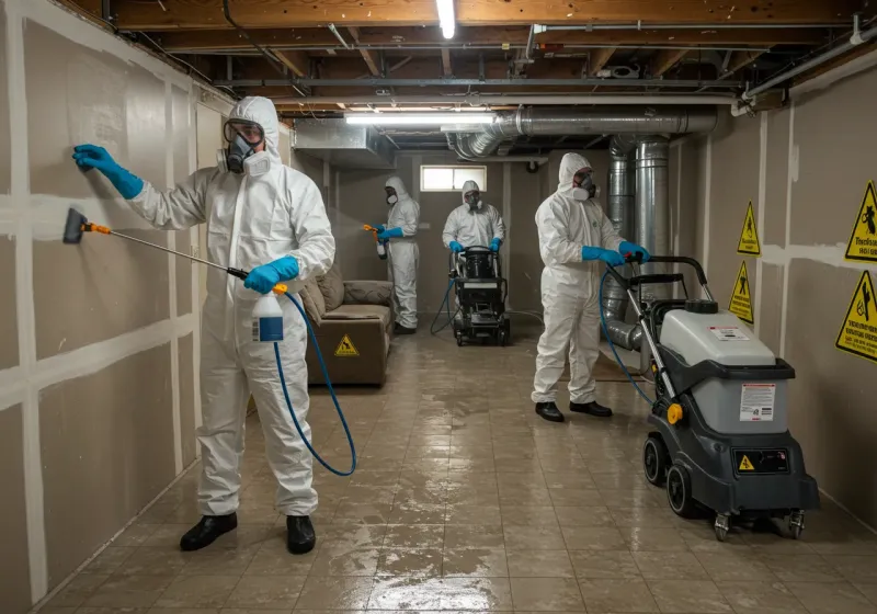 Basement Moisture Removal and Structural Drying process in Coal City, WV